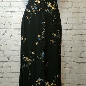 90s Plus Size, Vintage Floral Midi Skirt